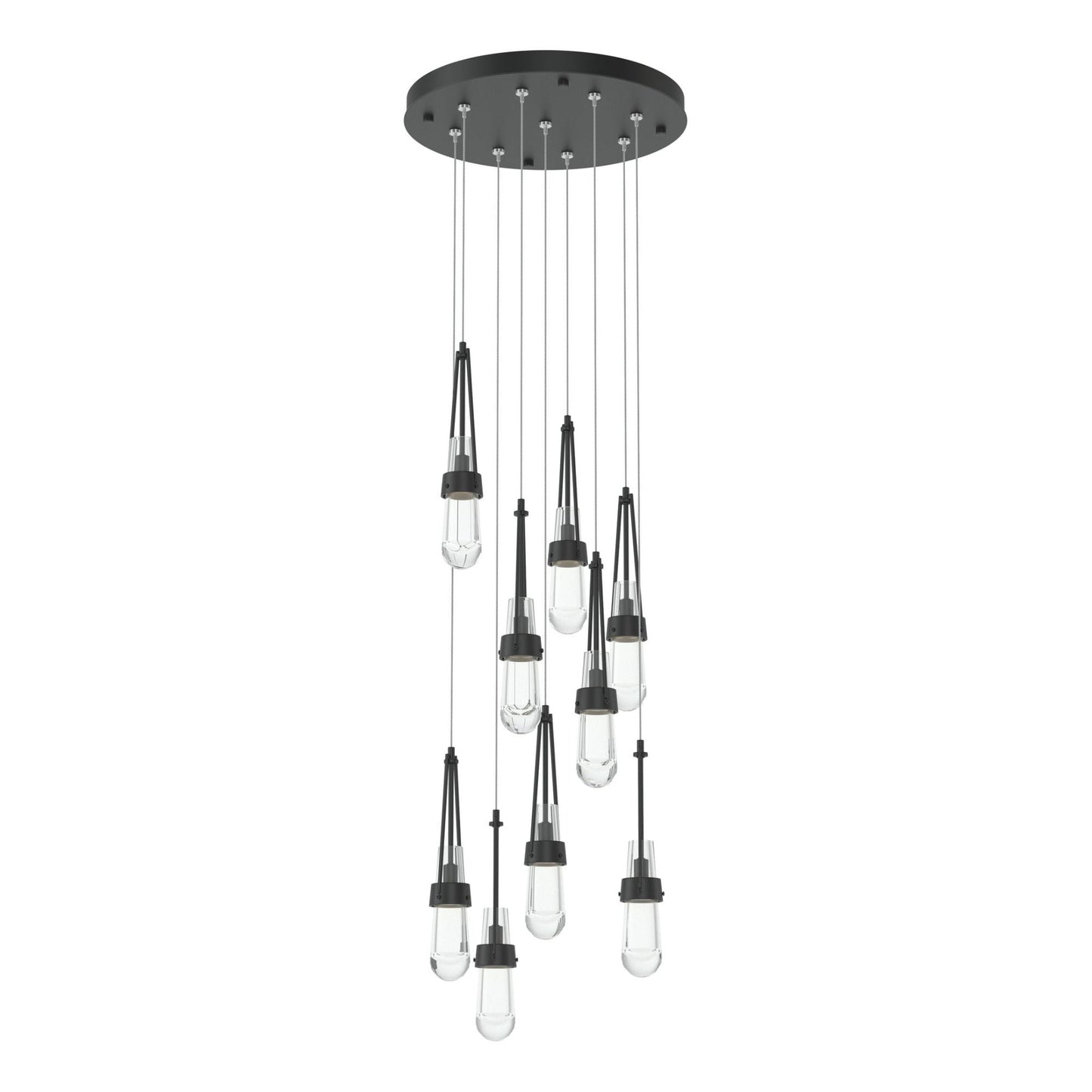 Link 9-Light Clear Glass Pendant 9-Light Clear Glass (ZM) in Black