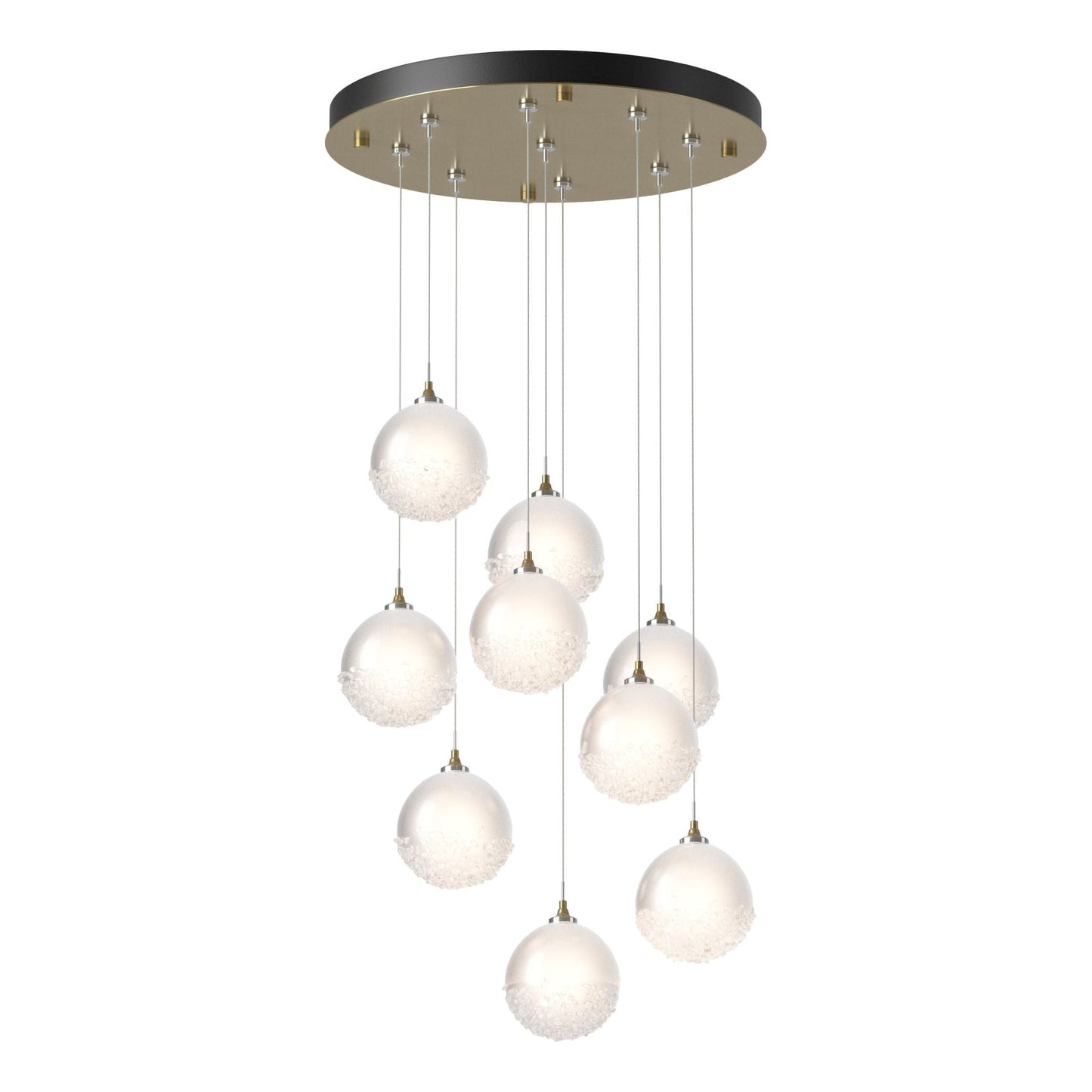 Fritz Globe 9-Light Pendant 9-Light Frosted Glass (FD) in Modern Brass