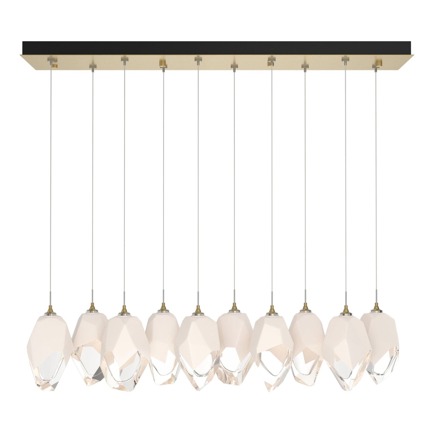 Chrysalis 10-Light Large Crystal Pendant 10-Light White Crystal (WP) in Modern Brass