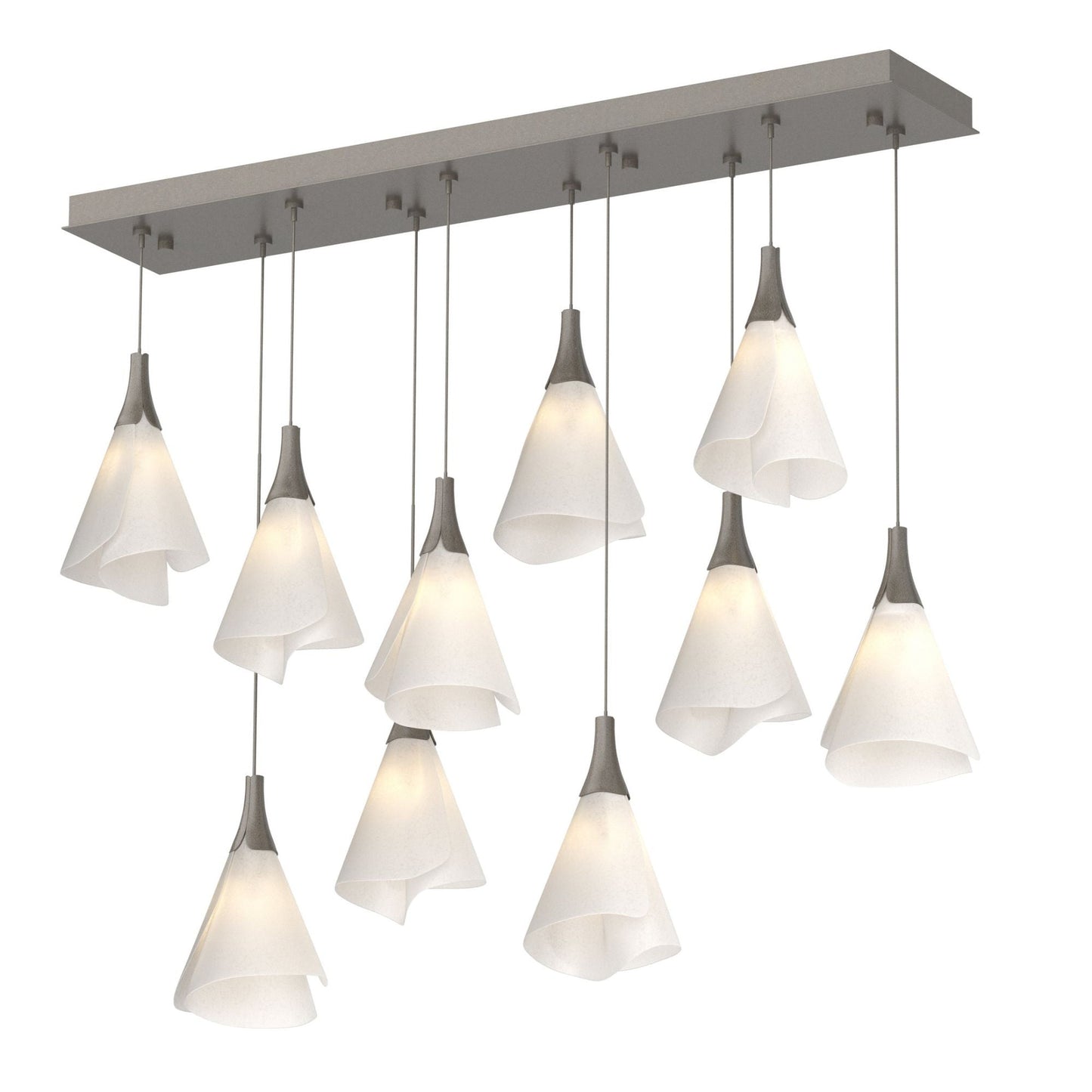 Mobius 10-Light Pendant 10-Light Spun Frost (SH) in Dark Smoke