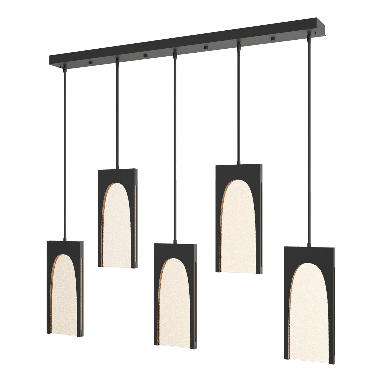 Cypress 5-Light Pendant LED Seeded Clear Glass (II) in Black