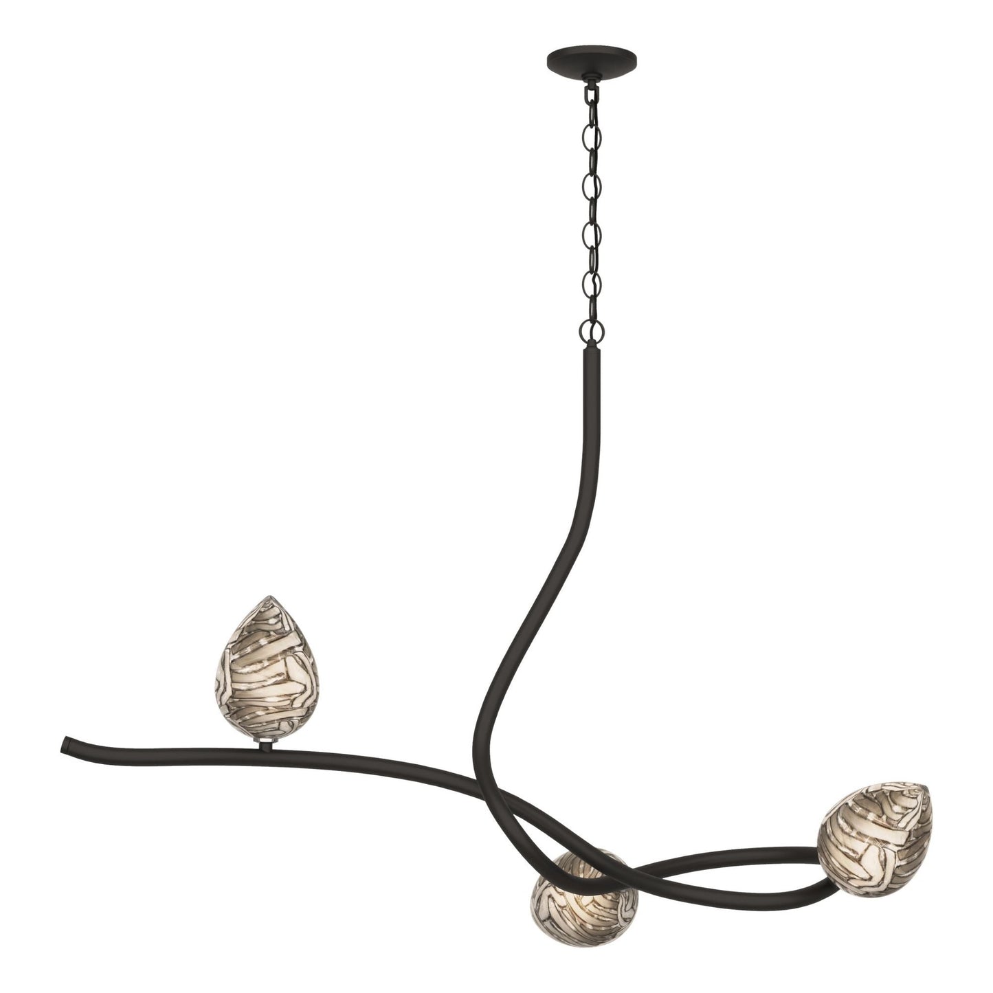 Floret Pendant 3-Light Floret Glass (CA) in Black