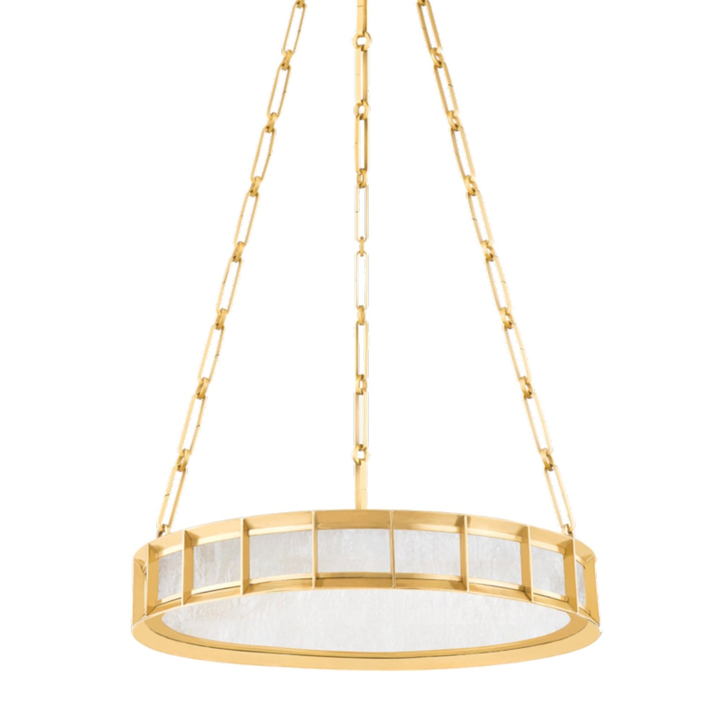 Leda 1-Light Chandelier in Vintage Brass 19.75L x 19.75W x 3.5H