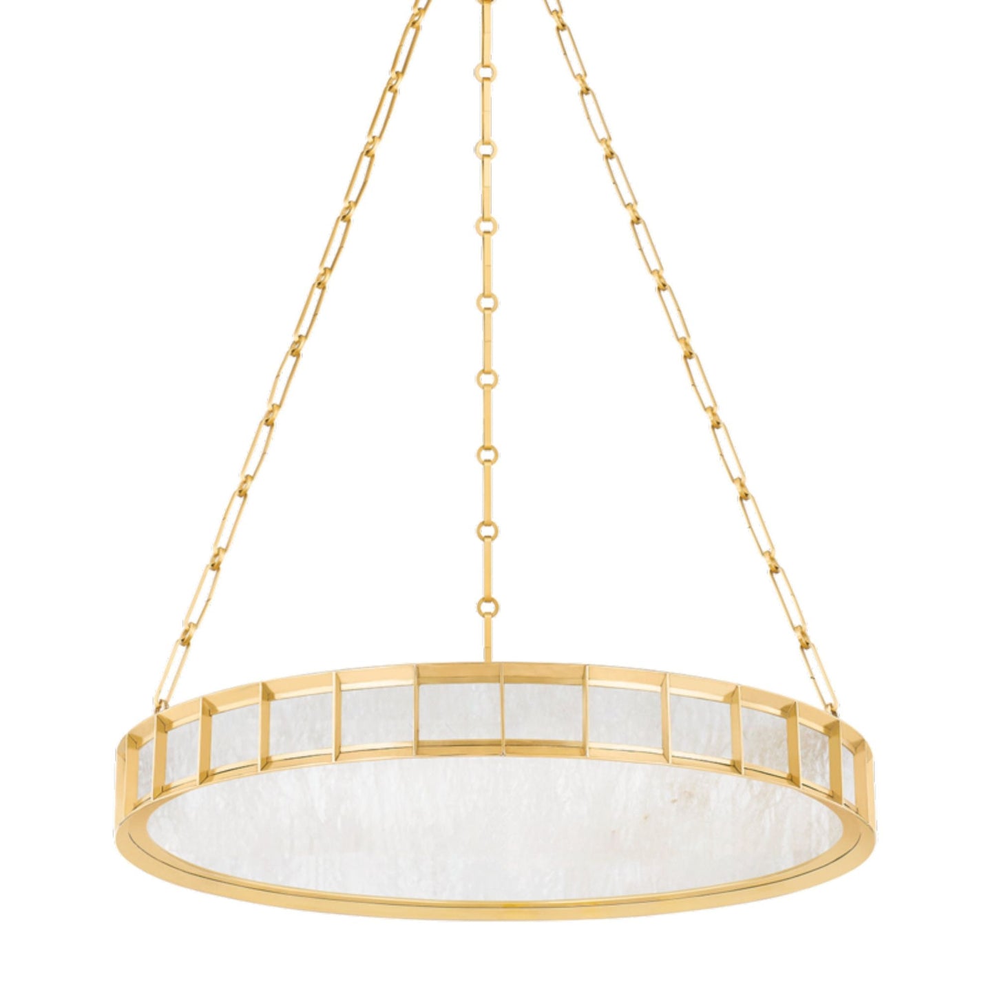 Leda 1-Light Chandelier in Vintage Brass 30L x 30W x 4H