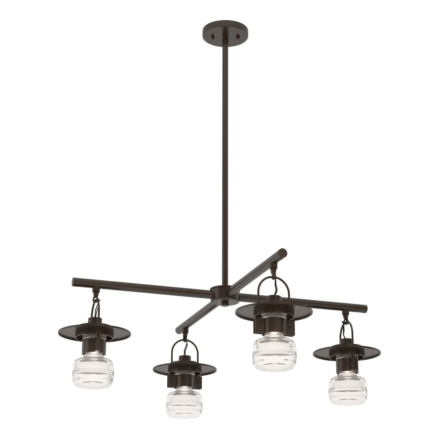 Mason Outdoor 4-Light Pendant 4-Light Clear Glass (ZM) in Coastal Oil Rubbed Bronze