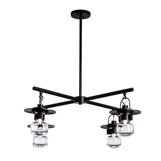 Mason Outdoor 4-Light Pendant 4-Light Clear Glass (ZM) in Coastal Black