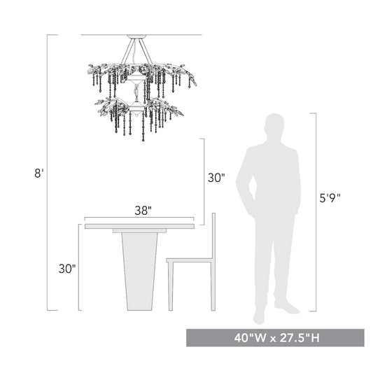Autumn Twilight 18 Light 2 Tier 40" Wide Crystal Chandelier
