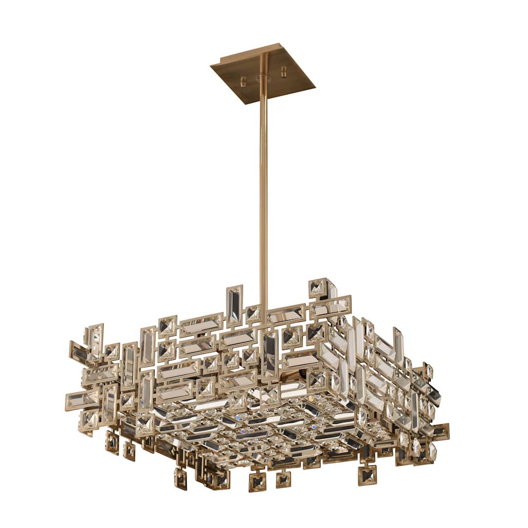 Vermeer 21" Wide Square Chandelier with Swarovski Crystal