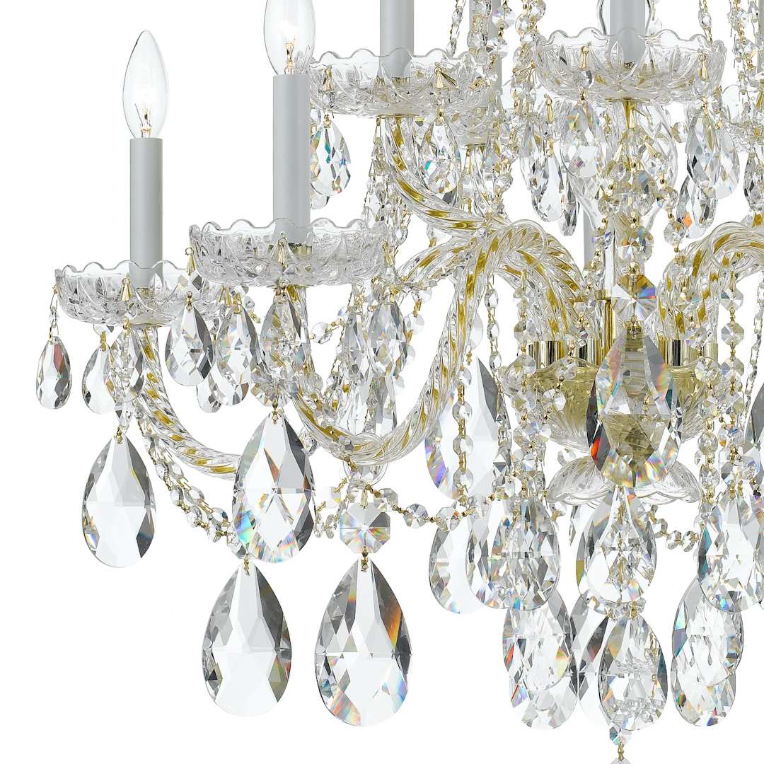 Traditional Crystal 10 Light 32" Wide Crystal Chandelier with Swarovski Spectra Crystal Accents