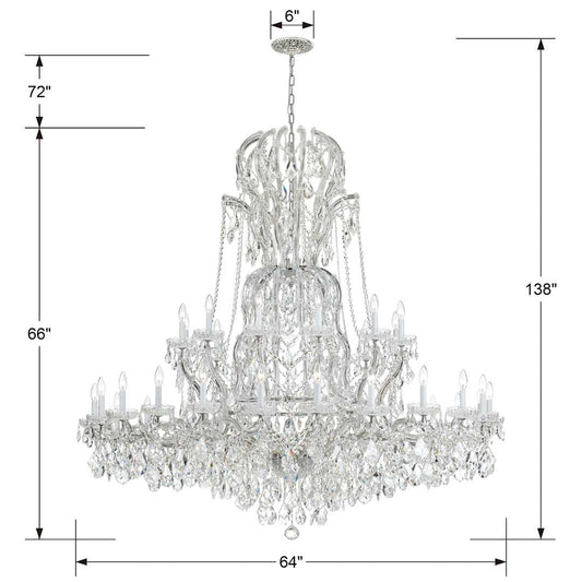 Maria Theresa 37 Light 64" Wide Crystal Chandelier with Hand Cut Crystal Accents