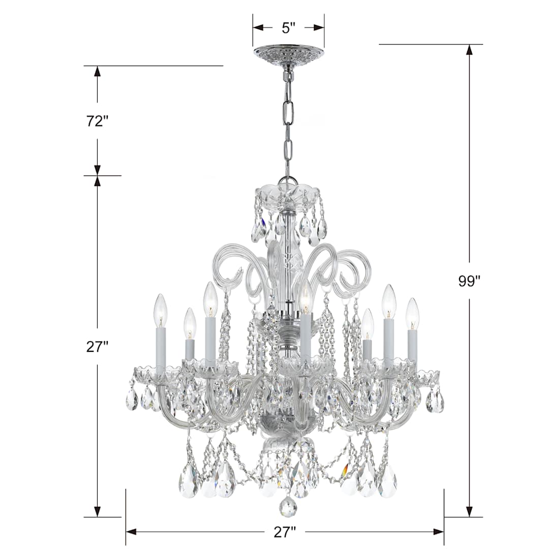 Traditional Crystal 8 Light 27" Wide Crystal Chandelier with Swarovski Spectra Crystal Accents