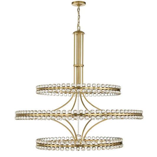 Clover 24 Light 48" Wide Ring Chandelier with Glass Ball Accents