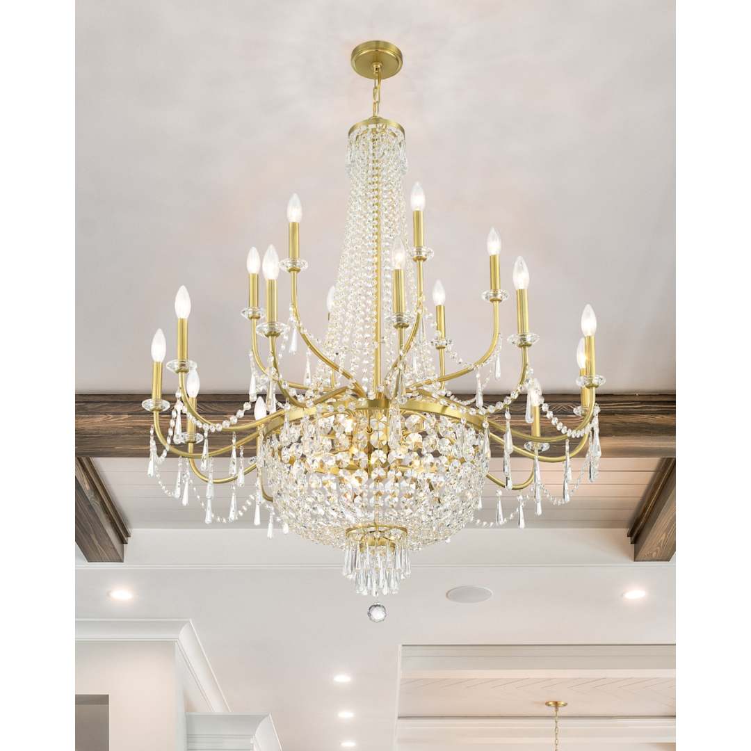 Haywood 40" Wide 22 Light Crystal Candle Style Chandelier