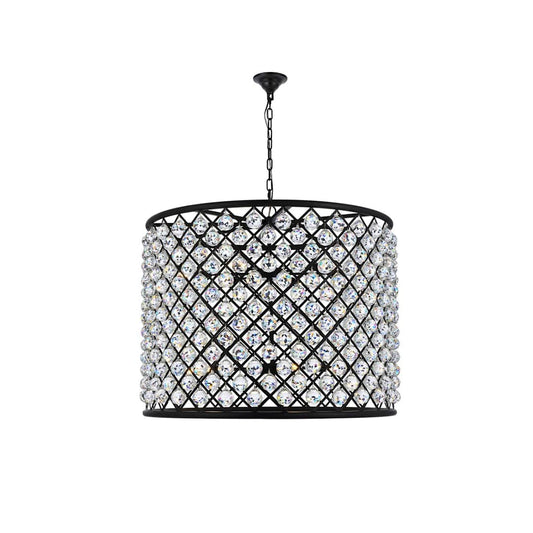 Madison 12 Light 36" Wide Crystal Drum Chandelier with Clear Royal Cut Crystals