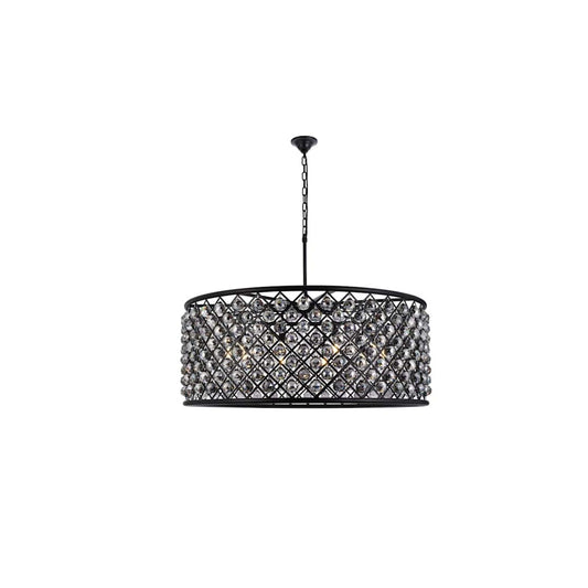 Madison 10 Light 44" Wide Crystal Drum Chandelier with Silver Shade Royal Cut Crystals