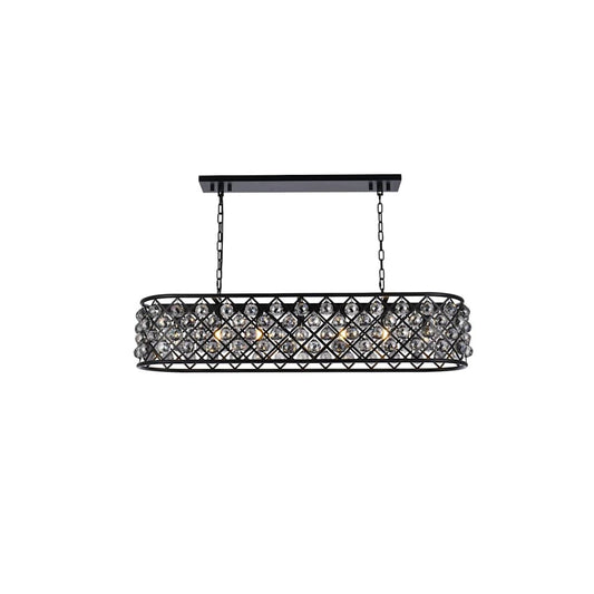 Madison 7 Light 50" Wide Crystal Linear Chandelier with Silver Shade Royal Cut Crystals