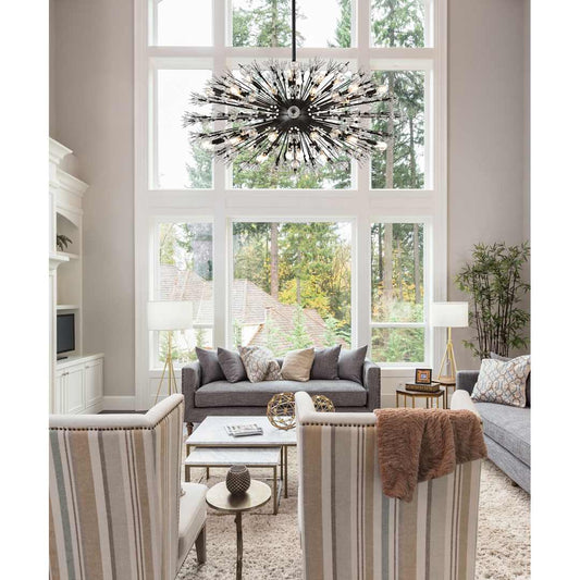 Vera 38 Light 48" Wide Oval Crystal Sputnik Chandelier with Clear Royal Cut Crystals