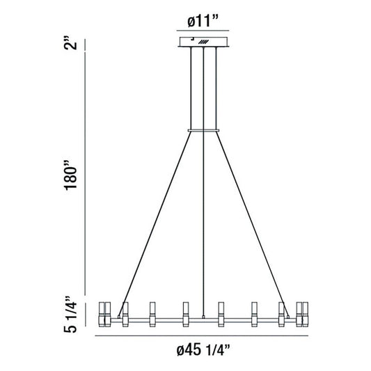 Albany 18 Light 45" Wide LED Ring Chandelier