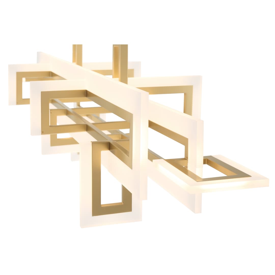 Inizio 55" Wide 3000K LED Geometric Linear Chandelier