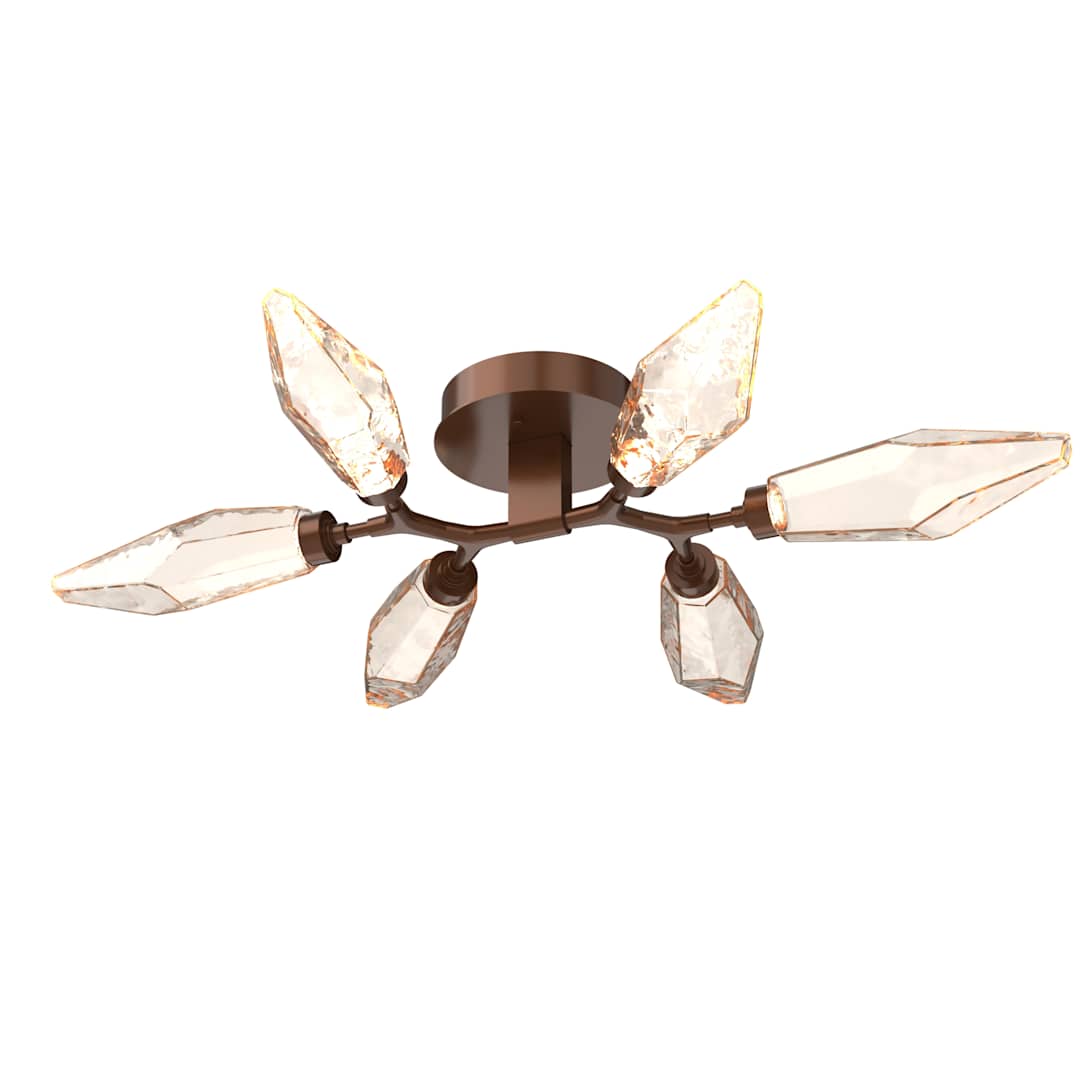 Rock Crystal 6 Light 37" Wide LED Semi-Flush Ceiling Fixture - 3000K