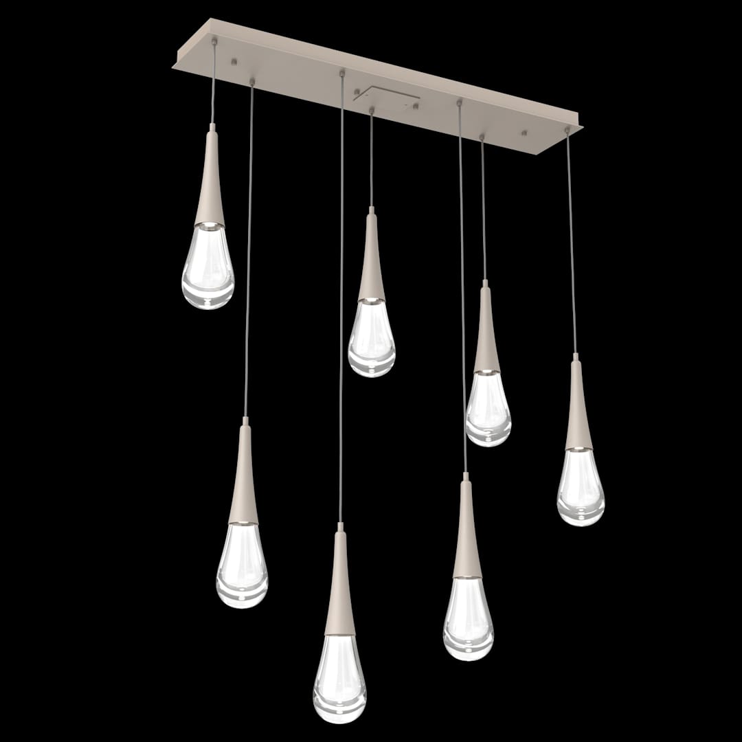 Raindrop 7 Light 43" Wide LED Linear Chandelier - 3000K