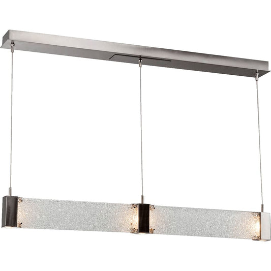 Parallel 48" Wide Artisan Crafted LED Linear Suspension with Hand Textured Glass