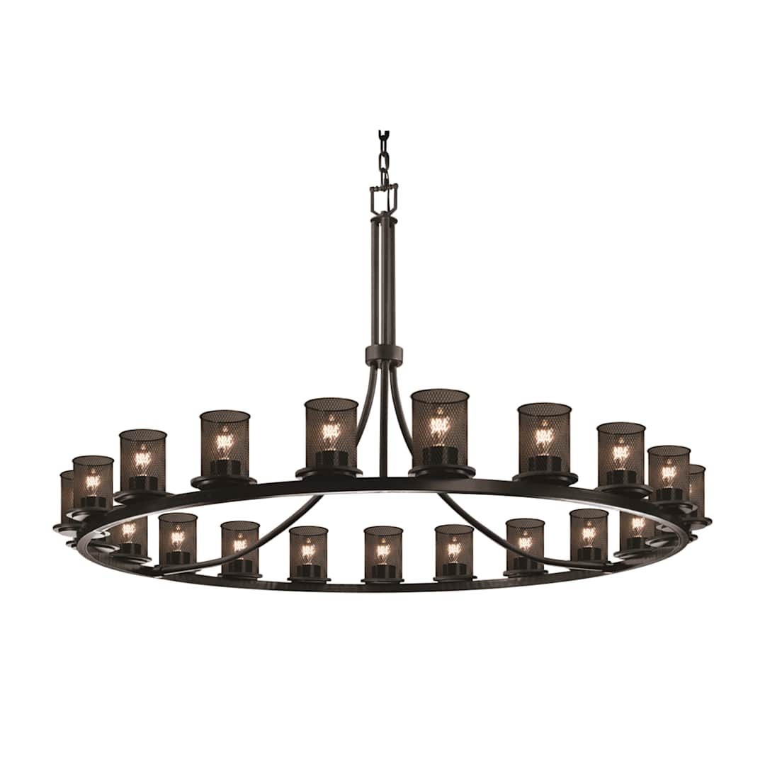 Wire Mesh 21 Light 60" Wide Pillar Candle Chandelier