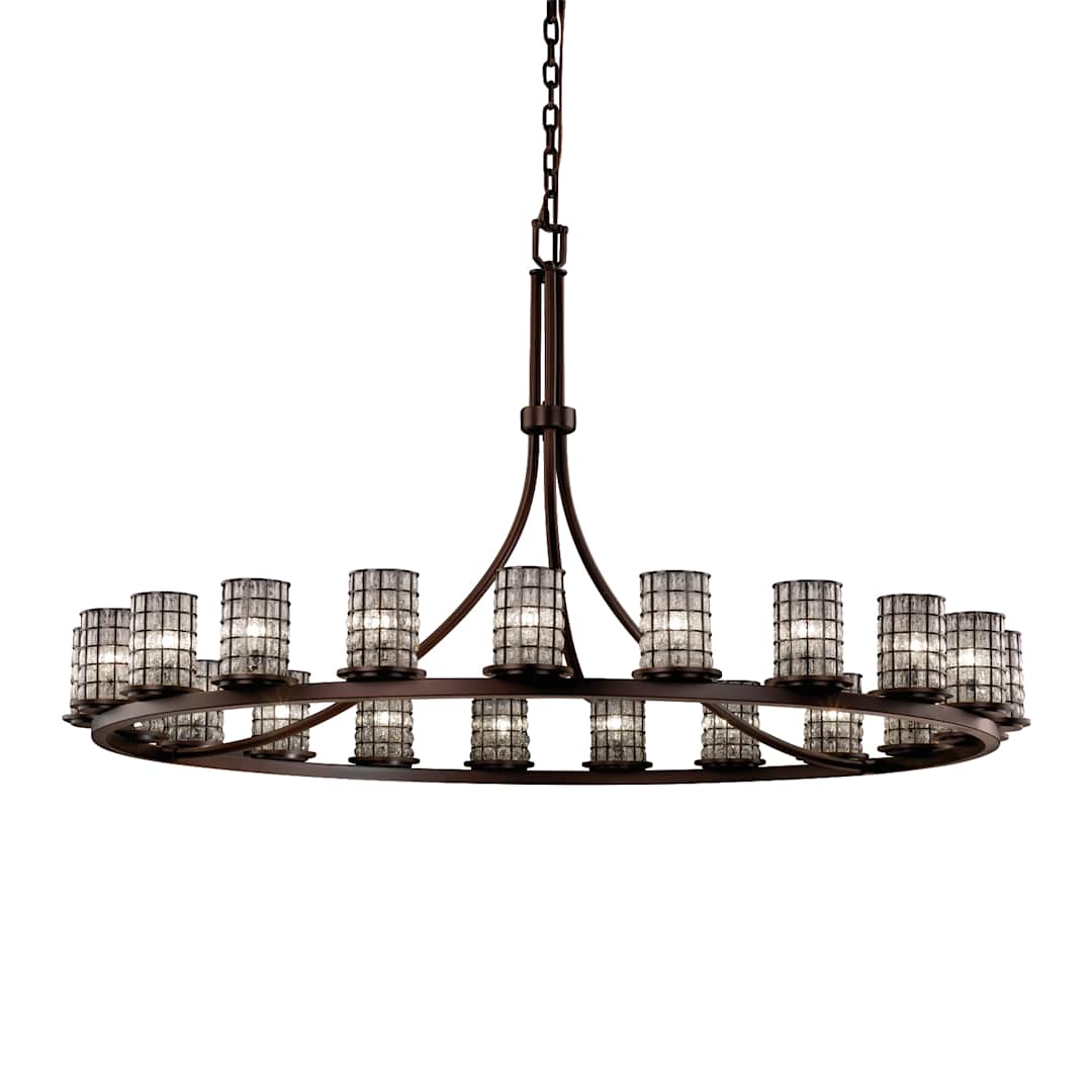 Wire Glass 21 Light 1 Tier Chandelier