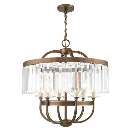 Ashton 6 Light 24" Wide Chandelier with Clear Crystal Diffusers and Accents