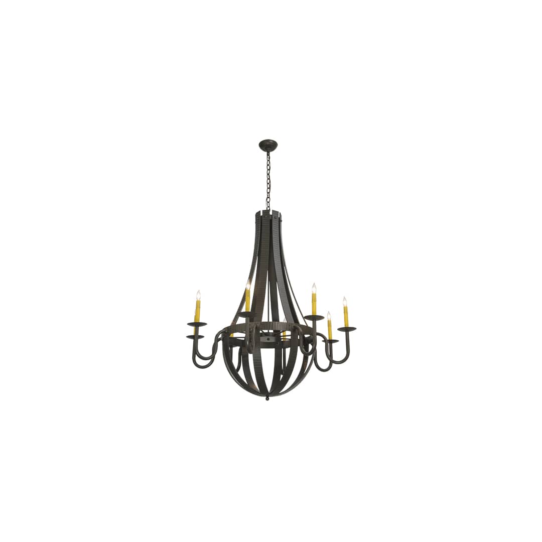 Barrel Stave Metallo 8 Light 42" Wide Taper Candle Style Chandelier