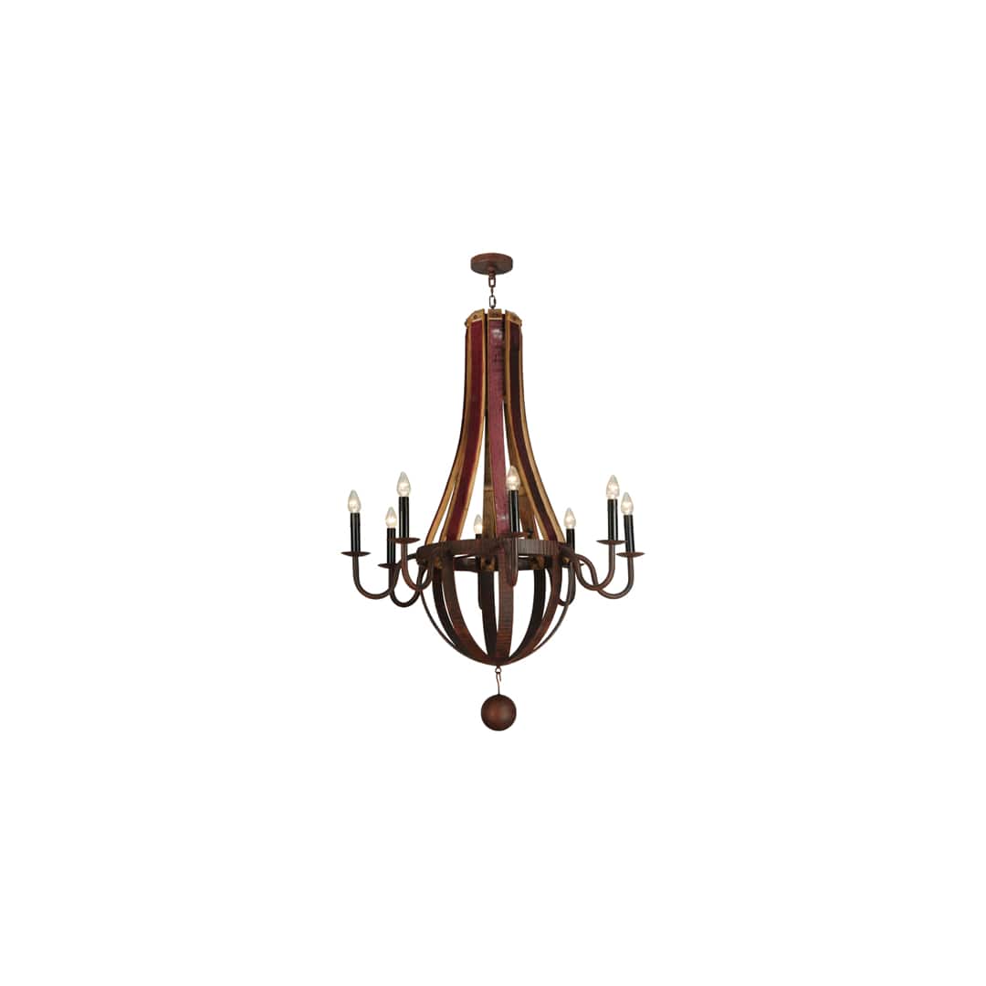 Barrel Stave Metallo 8 Light 44" Wide Taper Candle Style Chandelier