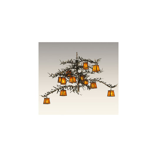 Pine Branch Valley View 12 Light 54" Wide Chandelier