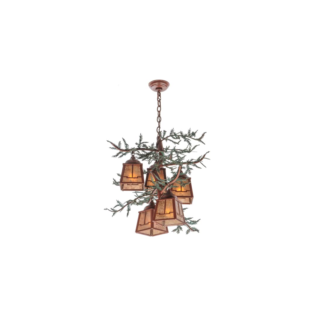 Pine Branch Valley View 5 Light 28" Wide Chandelier