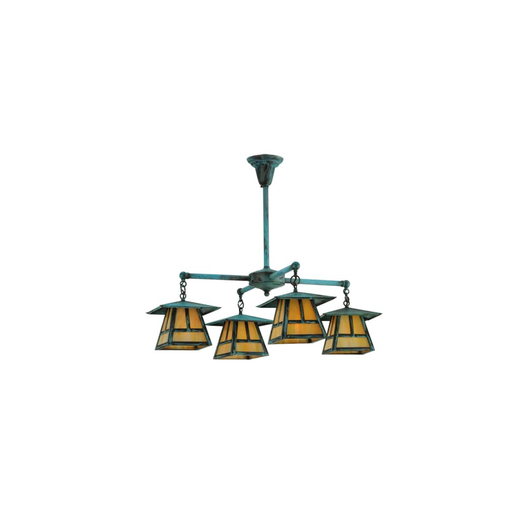 Craftsman Signature 4 Light 32" Wide Semi-flush Ceiling Fixture