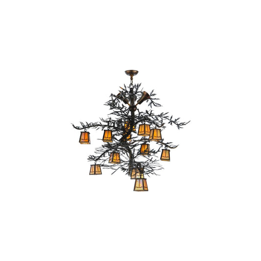 Pine Branch Valley View 12 Light 52" Wide Chandelier