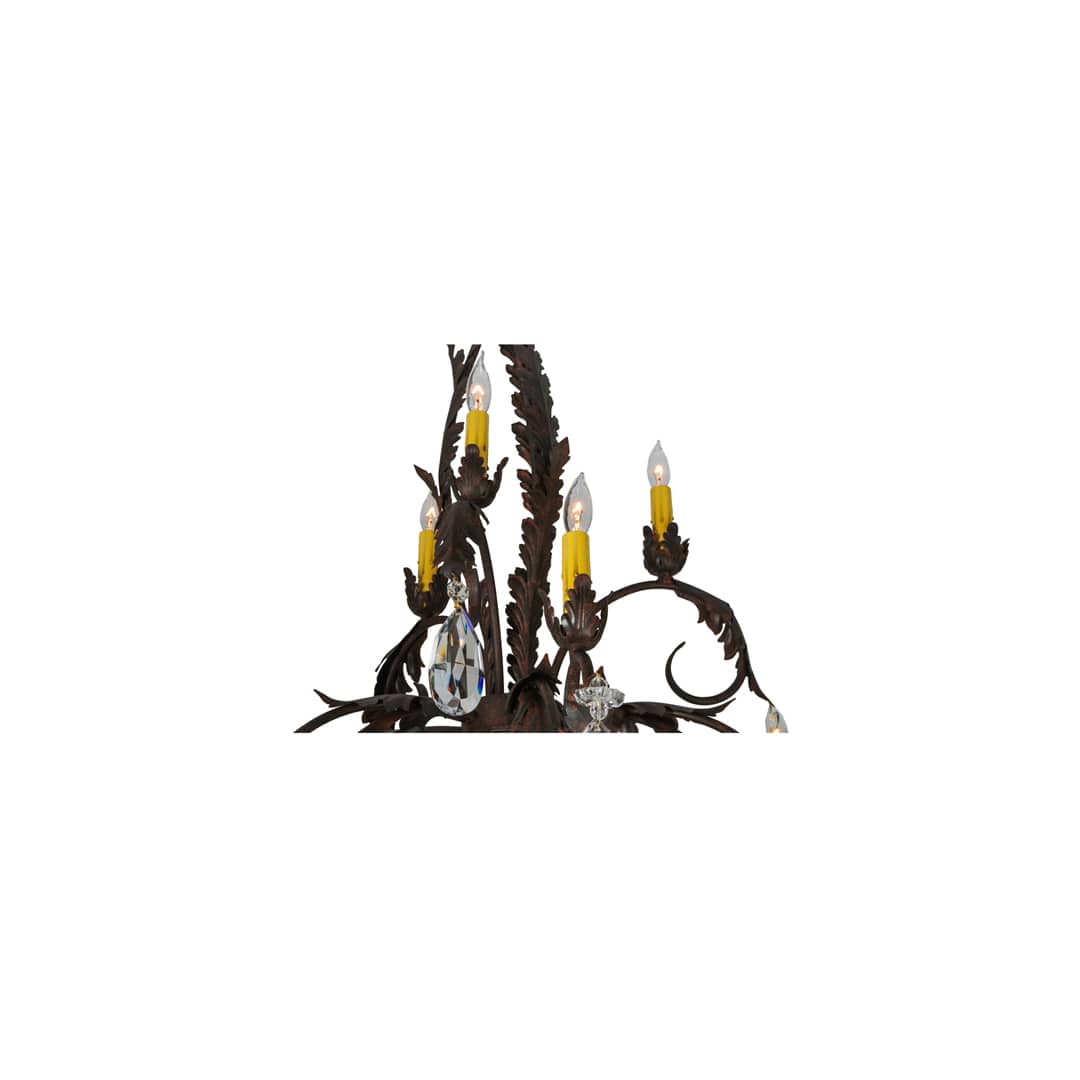 New Country French 9 Light 39" Wide Crystal Candle Style Chandelier