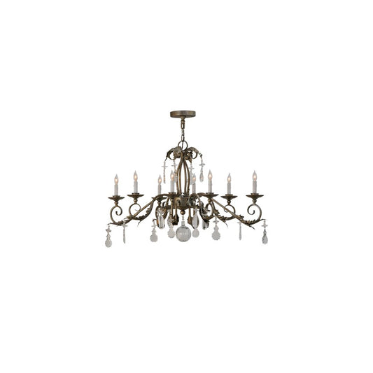 Long Windsor 8 Light 17" Wide Crystal Candle Style Chandelier