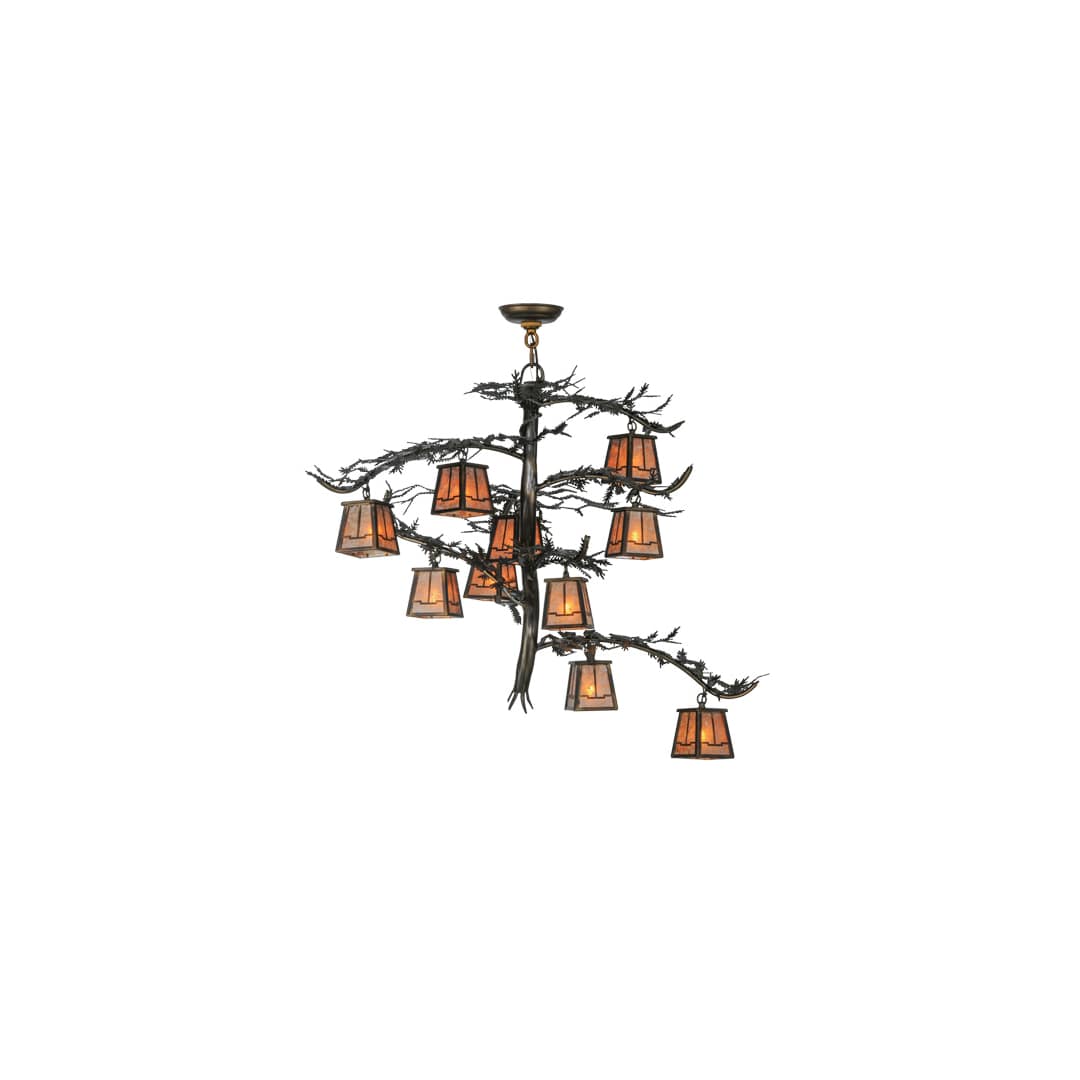 Pine Branch Valley View 10 Light 39" Wide Chandelier with Glass Shades