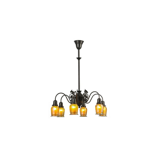 Favrile 6 Light 28" Wide Chandelier