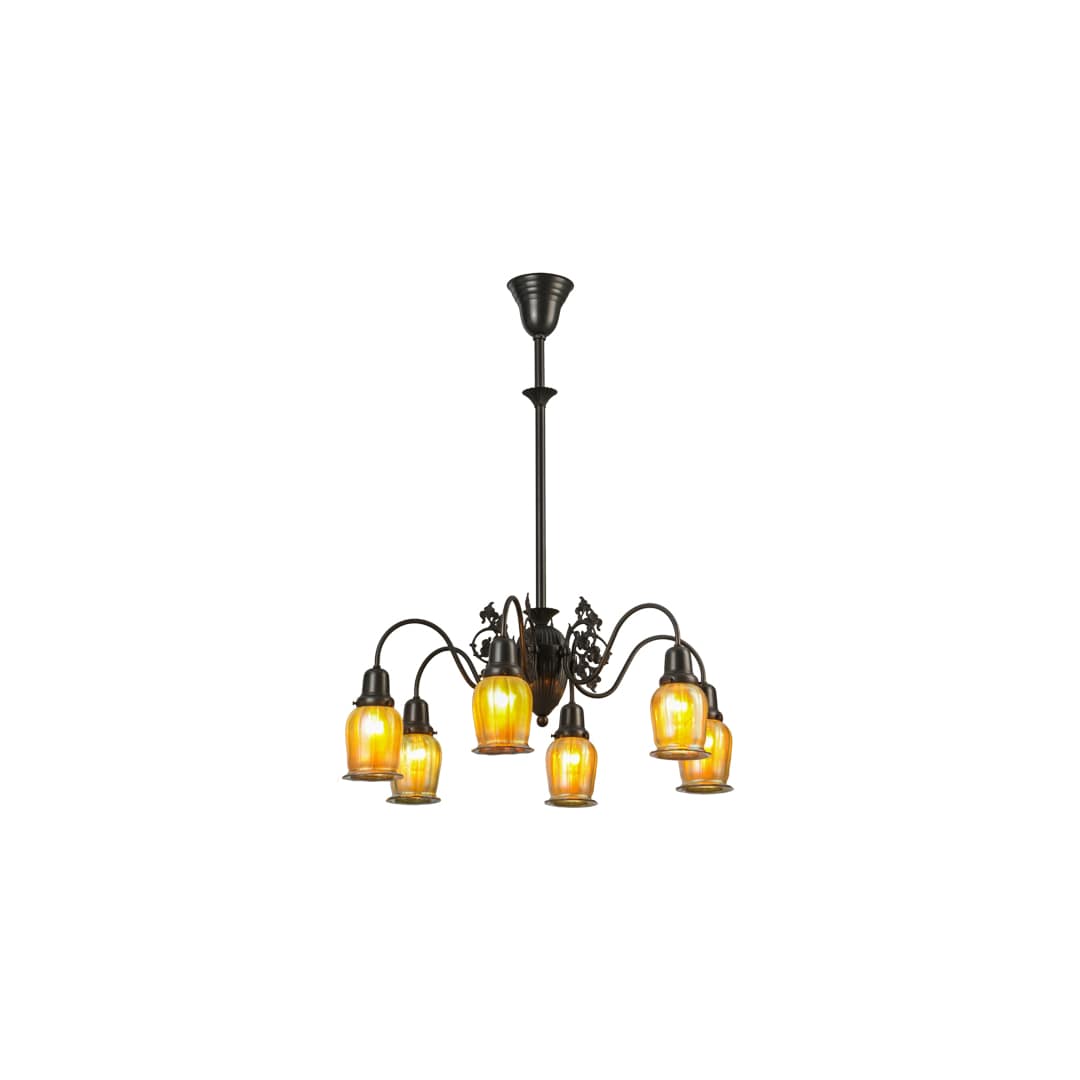 Favrile 6 Light 28" Wide Chandelier