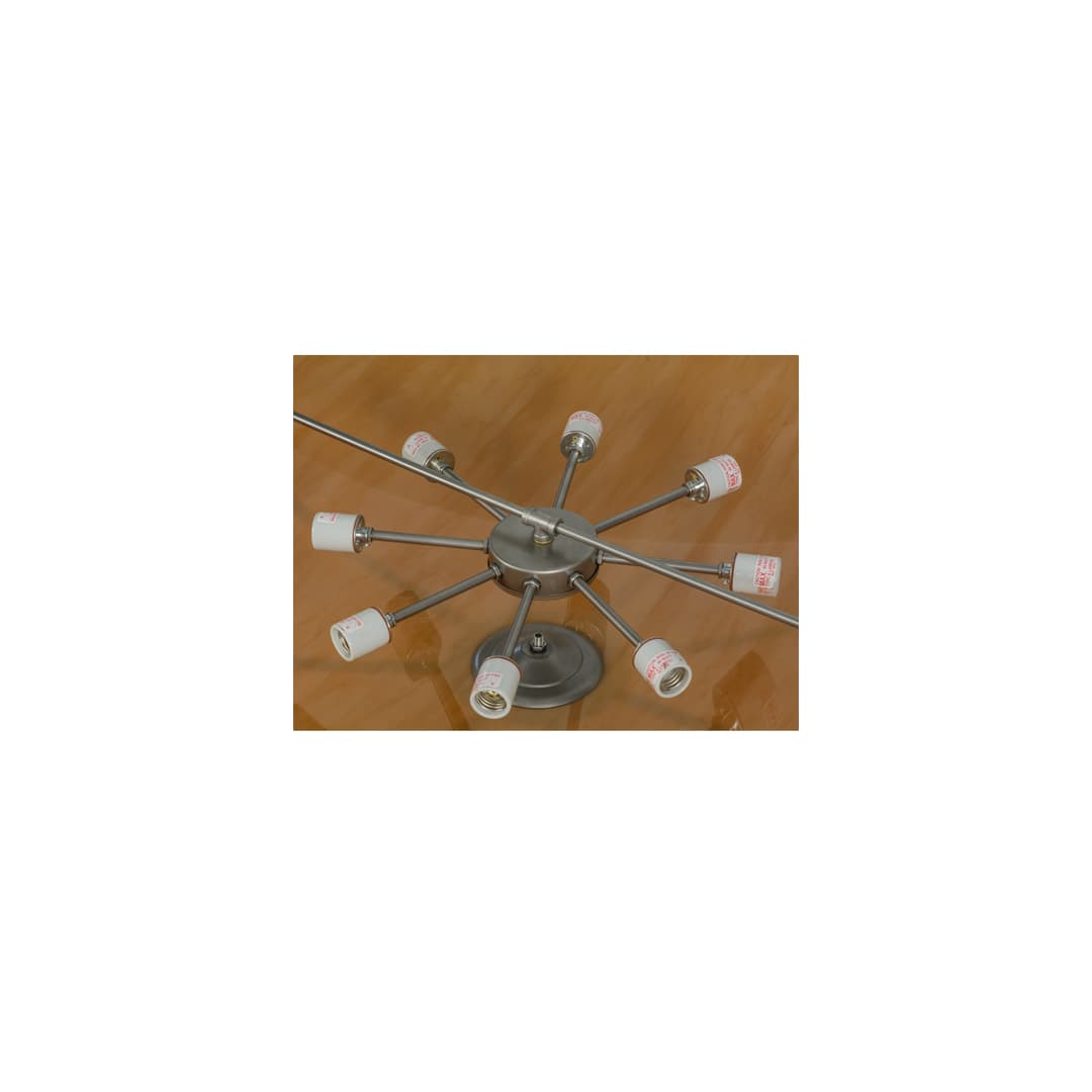 Commerce 8 Light 48" Wide Semi-Flush Bowl Ceiling Fixture - Nickel Finish