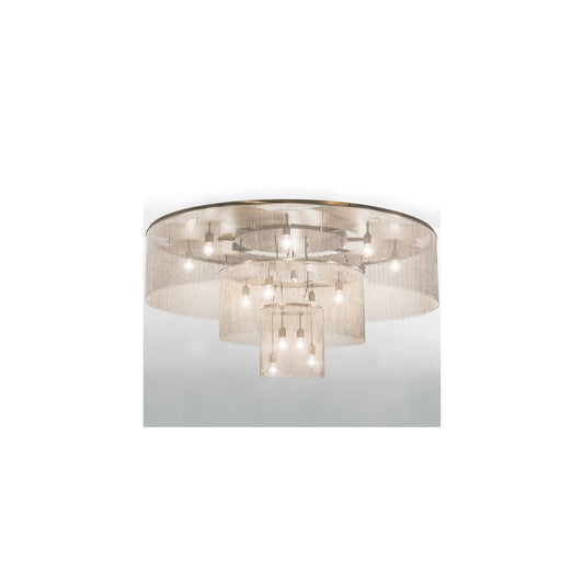 Niagara 16 Light 72" Wide Flush Mount Ceiling Fixture - Antique Copper / Nickel Finish