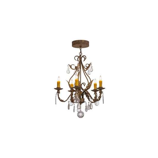 French Elegance 5 Light 25" Wide Crystal Candle Style Chandelier