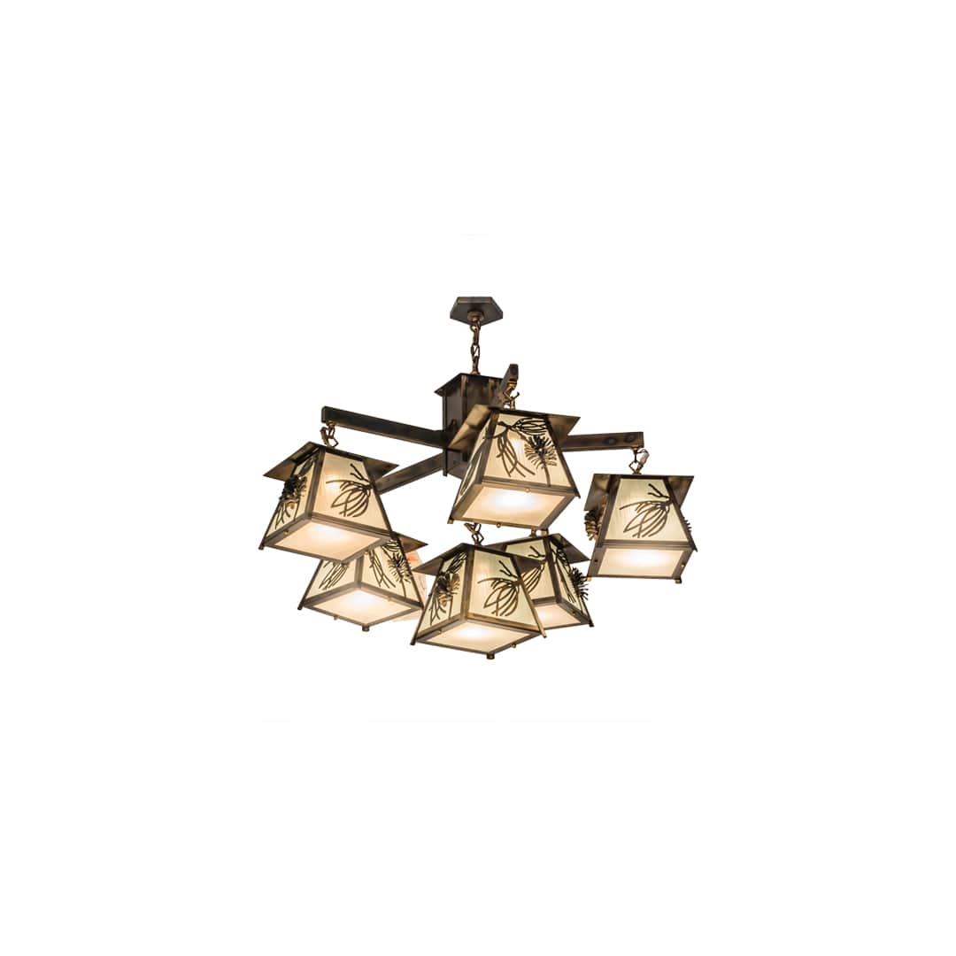 Scotch Pine 6 Light 40" Wide Chandelier
