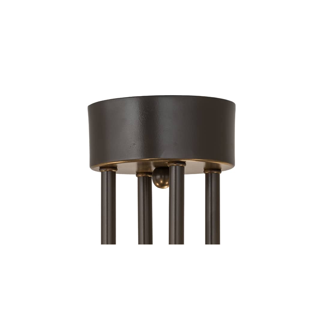 Cilindro 4 Light 24" Wide Semi-Flush Drum Ceiling Fixture with Beige Idalight Shade - Timeless Bronze Finish