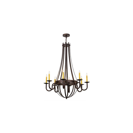 Barrel Stave Metallo 8 Light 38" Wide Taper Candle Style Chandelier