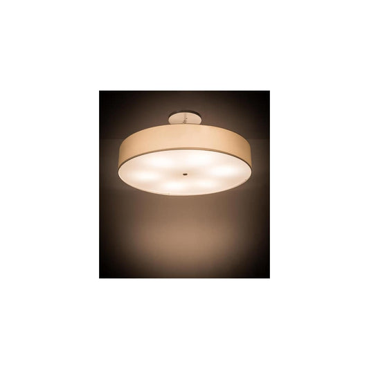 Cilindro 6 Light 42" Wide Semi-Flush Drum Ceiling Fixture - Nickel Finish