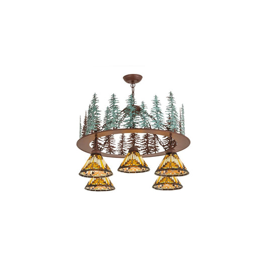 Nuevo Mission 5 Light 34" Wide Chandelier