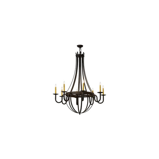 Barrel Stave Metallo 8 Light 42" Wide Taper Candle Style Chandelier