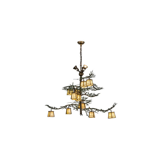 Pine Branch Valley View 12 Light 52" Wide Chandelier